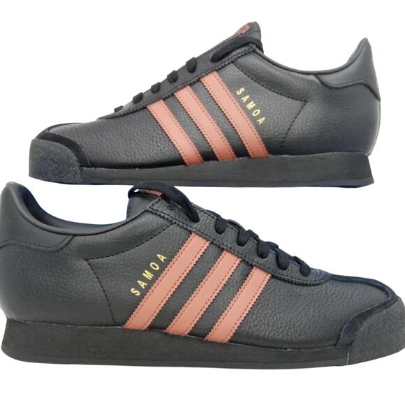 Adidas Originals Samoa Men's Size 13 Black Red Pebbled Leather Sneakers - Picture 8 of 9